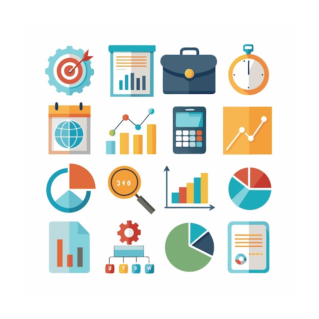 Business or organisation management icon set