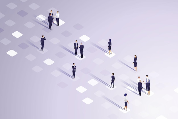 Business people group interconnected teamwork