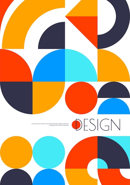 Business poster of flyer with Bauhaus pattern