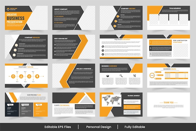 Business presentation templates Creative project strategy layout showcases