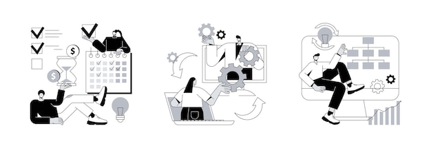 Business process abstract concept vector illustrations