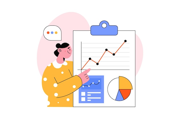 Business Report Flat Style Design Vector illustration. Stock illustration