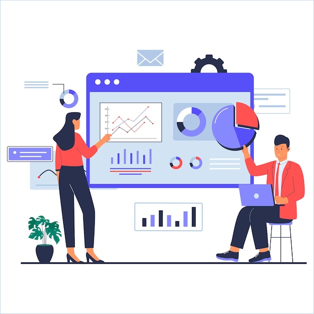Business team analytics concept illustration
