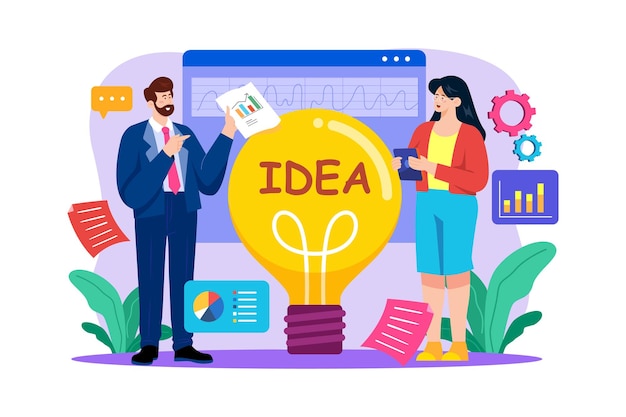 Business team working on an idea