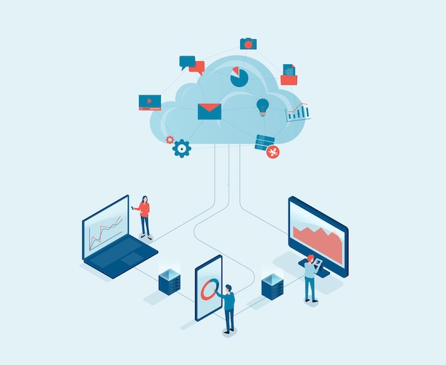 business technology cloud computing server service concept