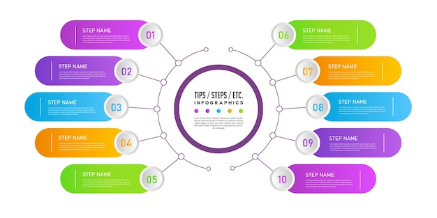 business timeline step infographic chart diagram graph option circle time presentation vector