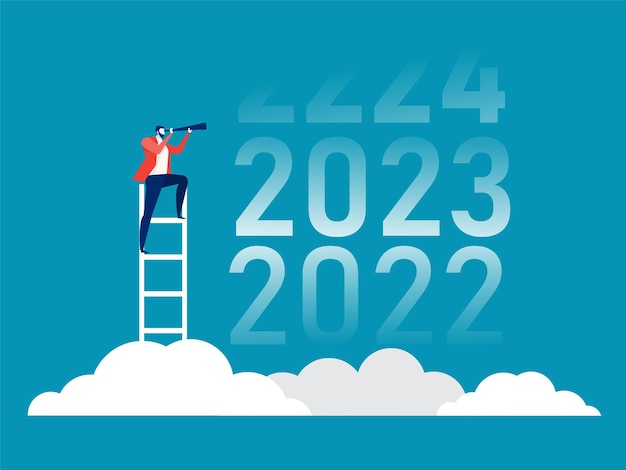business vision with binoculars for opportunities in spyglass 2023