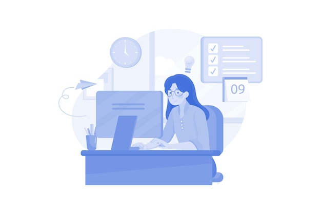 business woman with high productivity