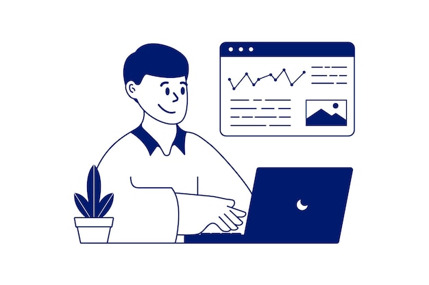 Businessman character flat design illustration