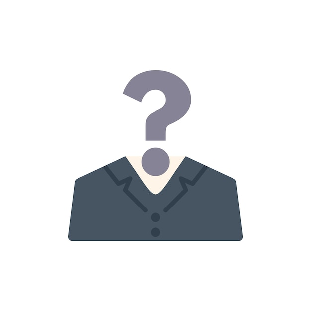 businessman with question mark instead of head is thinking about problem