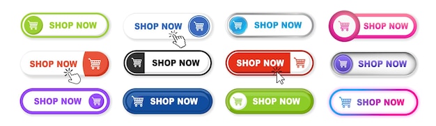 buy now button web banner set on transparent background buy now hand pointer clicking
