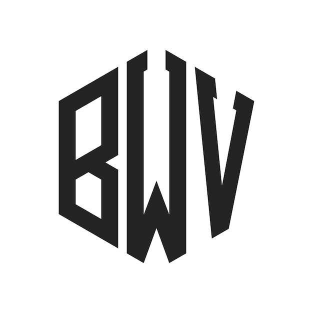 BWV Logo Design Initial Letter BWV Monogram Logo using Hexagon shape