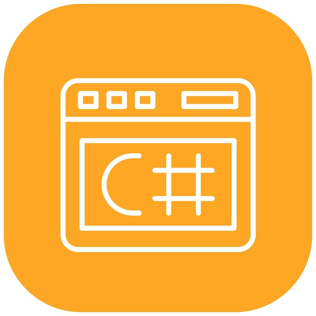 c sharp vector illustration style