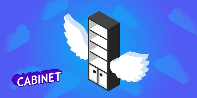 Cabinet isometric design icon Vector web illustration 3d colorful concept