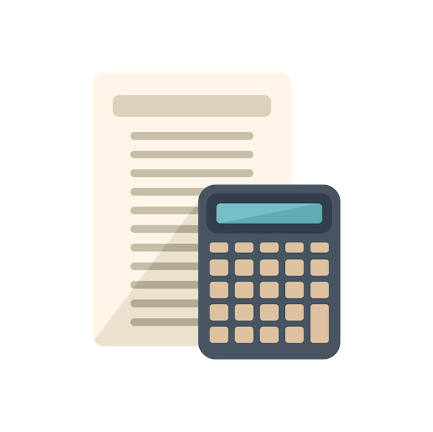 calculator report icon flat vector business paper data file isolated