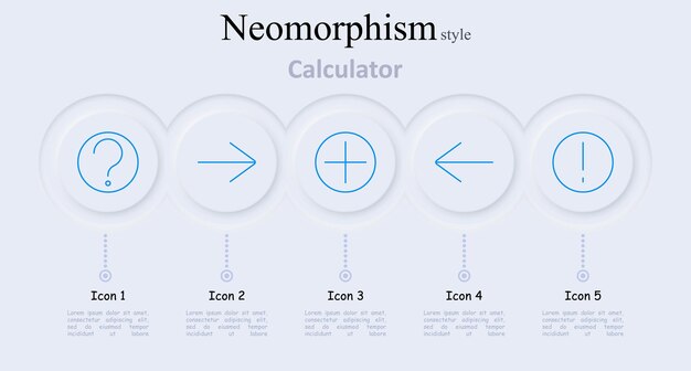 Calculator set icon Question mark right arrow plus sign left arrow exclamation mark calculation symbols math operation direction emphasis query addition navigation alert