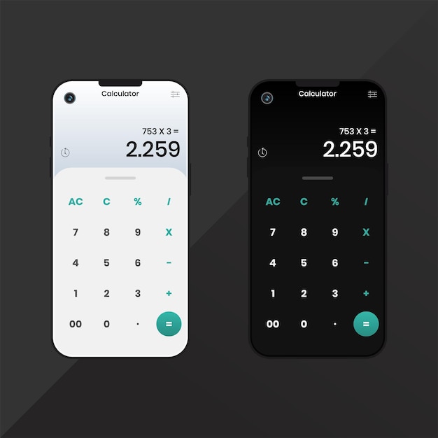 Calculator UI design with a cool cellphone appearance