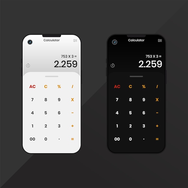 Calculator UI design with a cool cellphone appearance