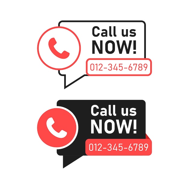 call us button icon in flat style phone number place vector illustration on isolated background telephone interface sign business concept
