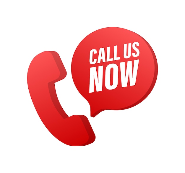 Call us now Information technology Telephone icon Customer service Vector stock illustration