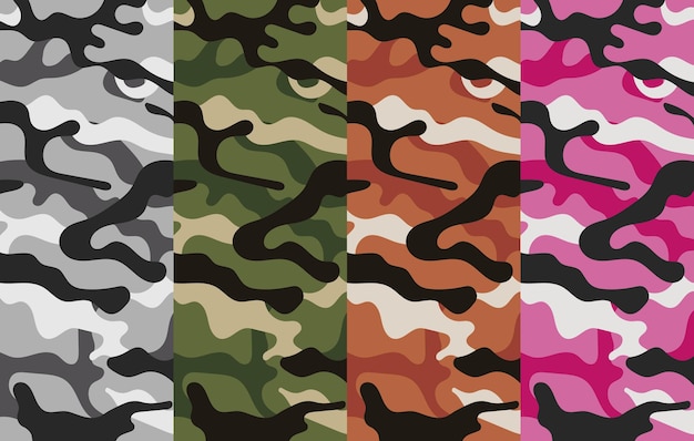Camouflage Background Patterns Set