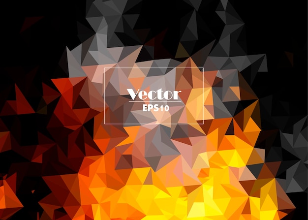 Campfire digital abstract image vector stylized from triangles