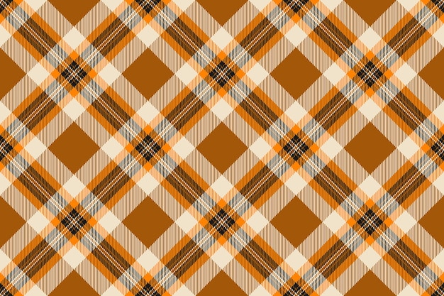Canadian plaid vector background sewing tartan check textile Podium texture fabric pattern seamless in orange and light colors