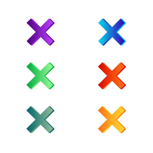 Cancel set icon 3d