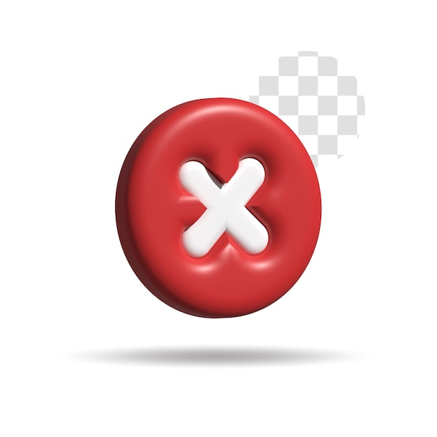 cancel X 3d icon vector editable template isolated design