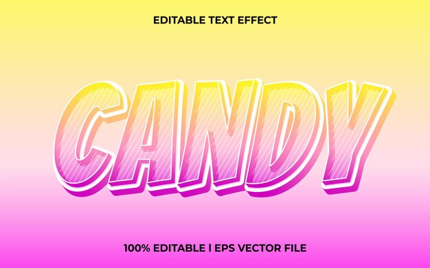 candy 3d editable text effect template with 3d style use for logo and business brand