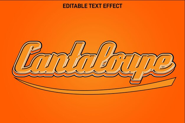 Cantaloupe editable Text effect 3 Dimension emboss simple style