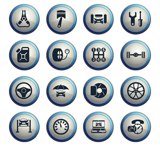 Car service vector icons for web and user interface design
