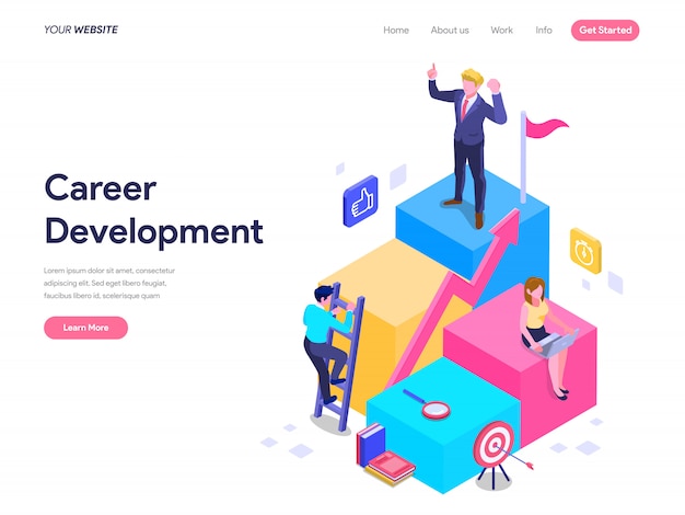 career development concept for landing page, ui, web, homepage, banner