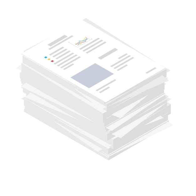 carelessly folded stack of documents financial or accounting reporting