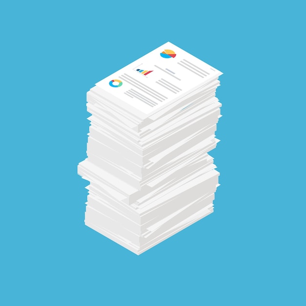 carelessly folded stack of documents financial or accounting reporting