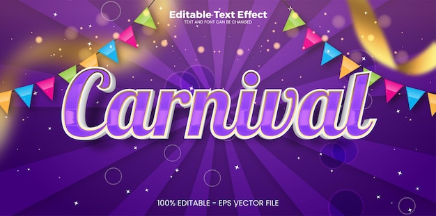 Carnival editable text effect in modern trend style