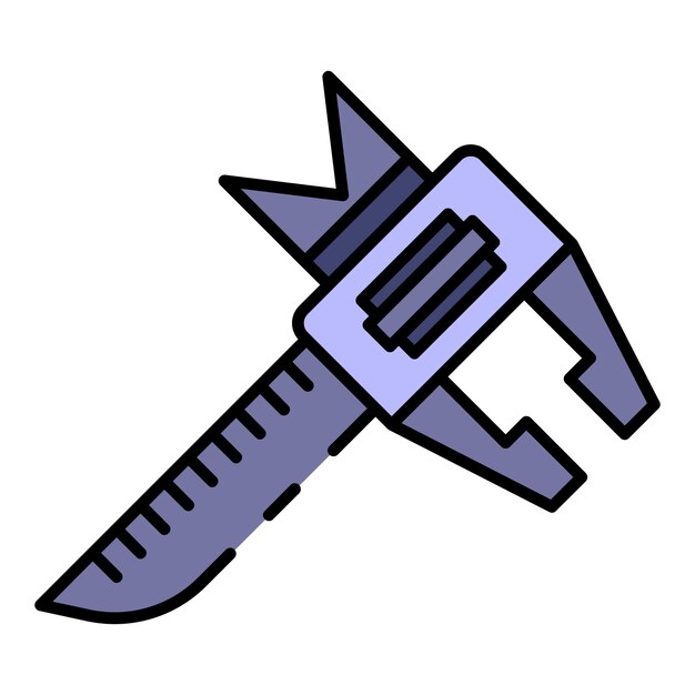 Carpenter measurement tool icon Outline carpenter measurement tool vector icon color flat isolated