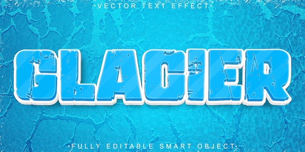 Cartoon Blue Glacier Vector Fully Editable Smart Object Text Effect