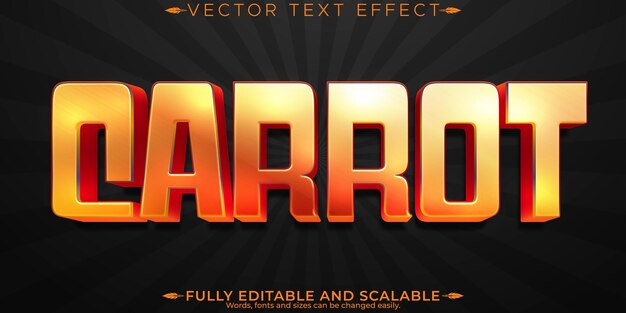 Cartoon carrot text effect editable cartoon and pop art text style