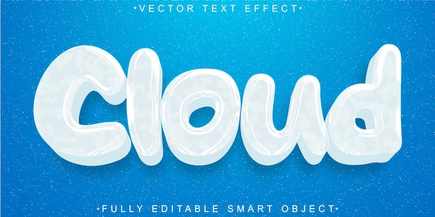 cartoon cloud vector fully editable smart object text effect