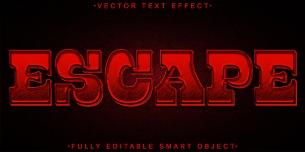 Cartoon Escape Vector Fully Editable Smart Object Text Effect