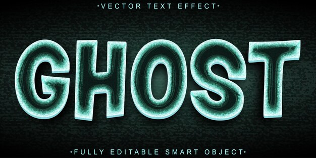 Cartoon Ghost Vector Fully Editable Smart Object Text Effect