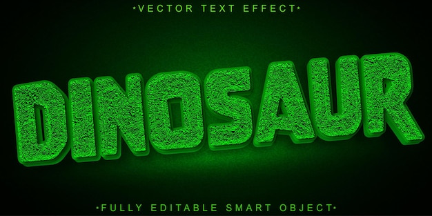 cartoon green dinosaur vector fully editable smart object text effect