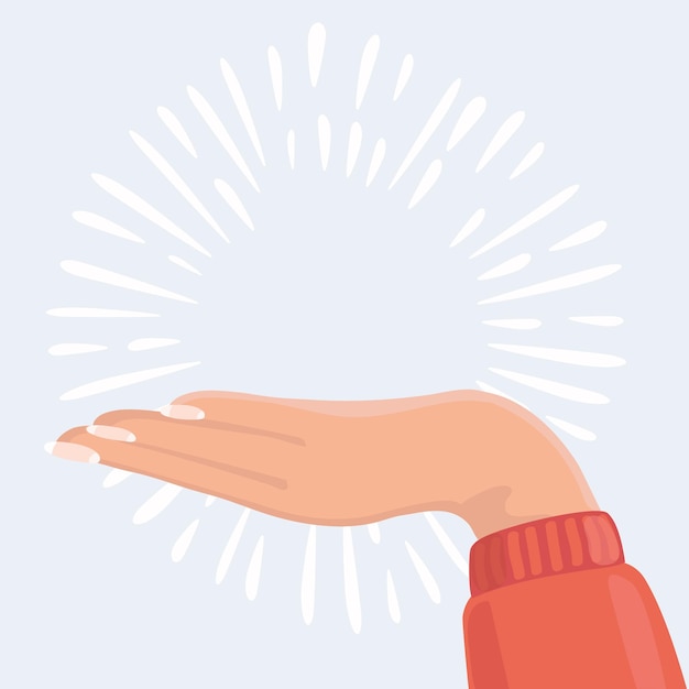 Cartoon illustration of palm of human hand