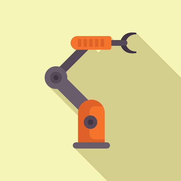 Cartoon industrial robotic arm icon