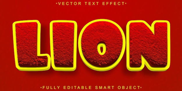 cartoon lion vector fully editable smart object text effect