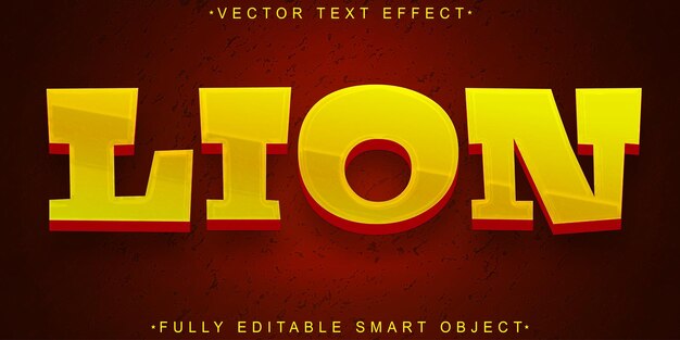 cartoon lion vector fully editable smart object text effect