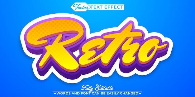 cartoon retro vector editable text effect template