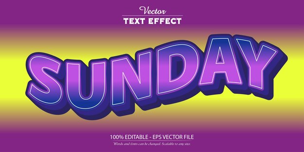 Cartoon text effect editable purple and blue color text style