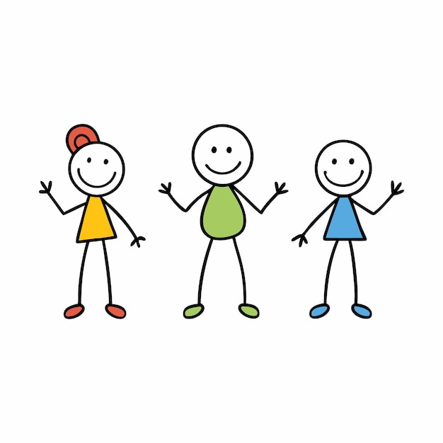Cartoondoodlestickfigures are simple minimalistic drawings with basic lines and shapes Often